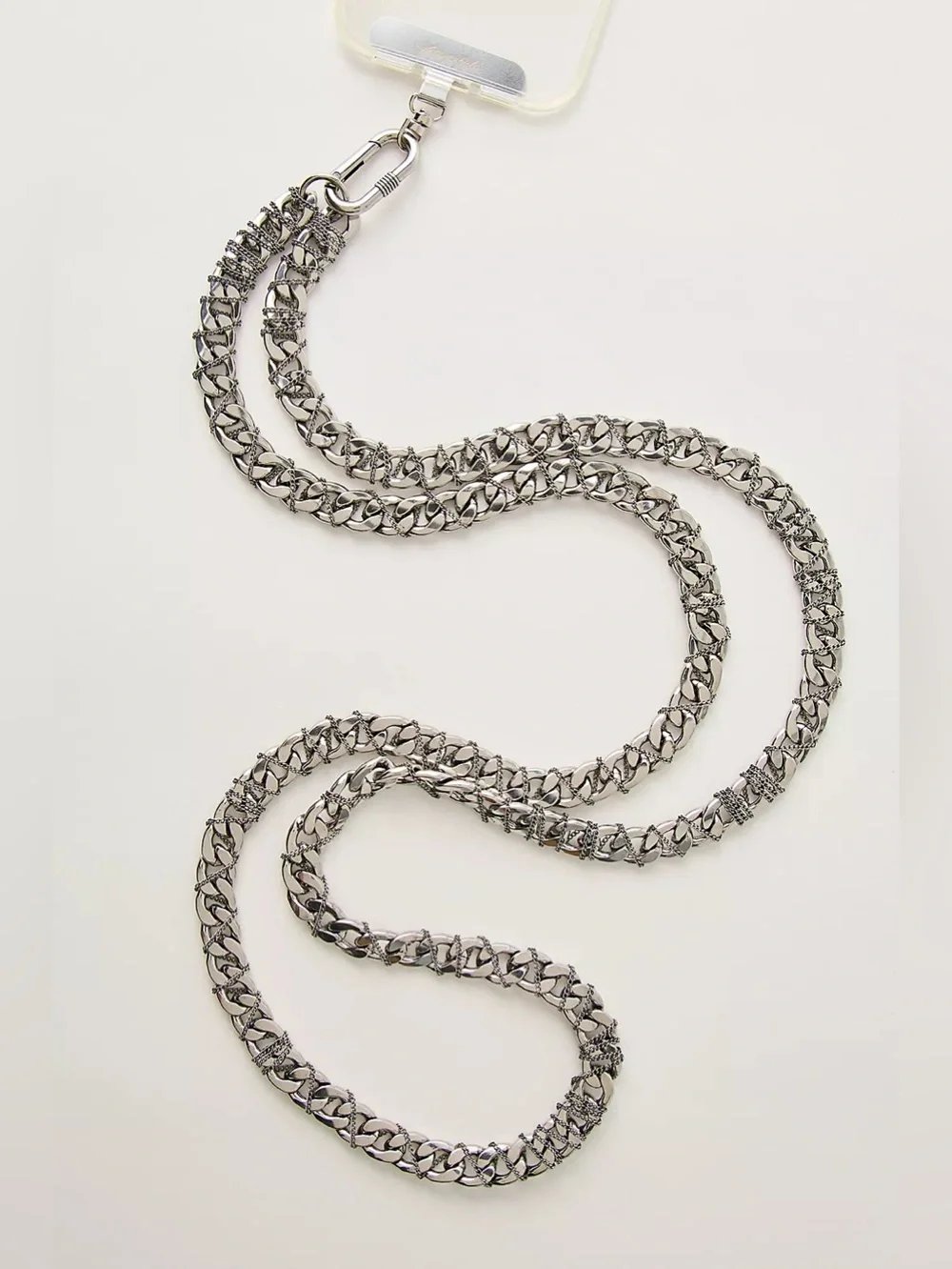 NWT FREE PEOPLE Chunky Chain Phone Crossbody | Rhodium MSRP $48